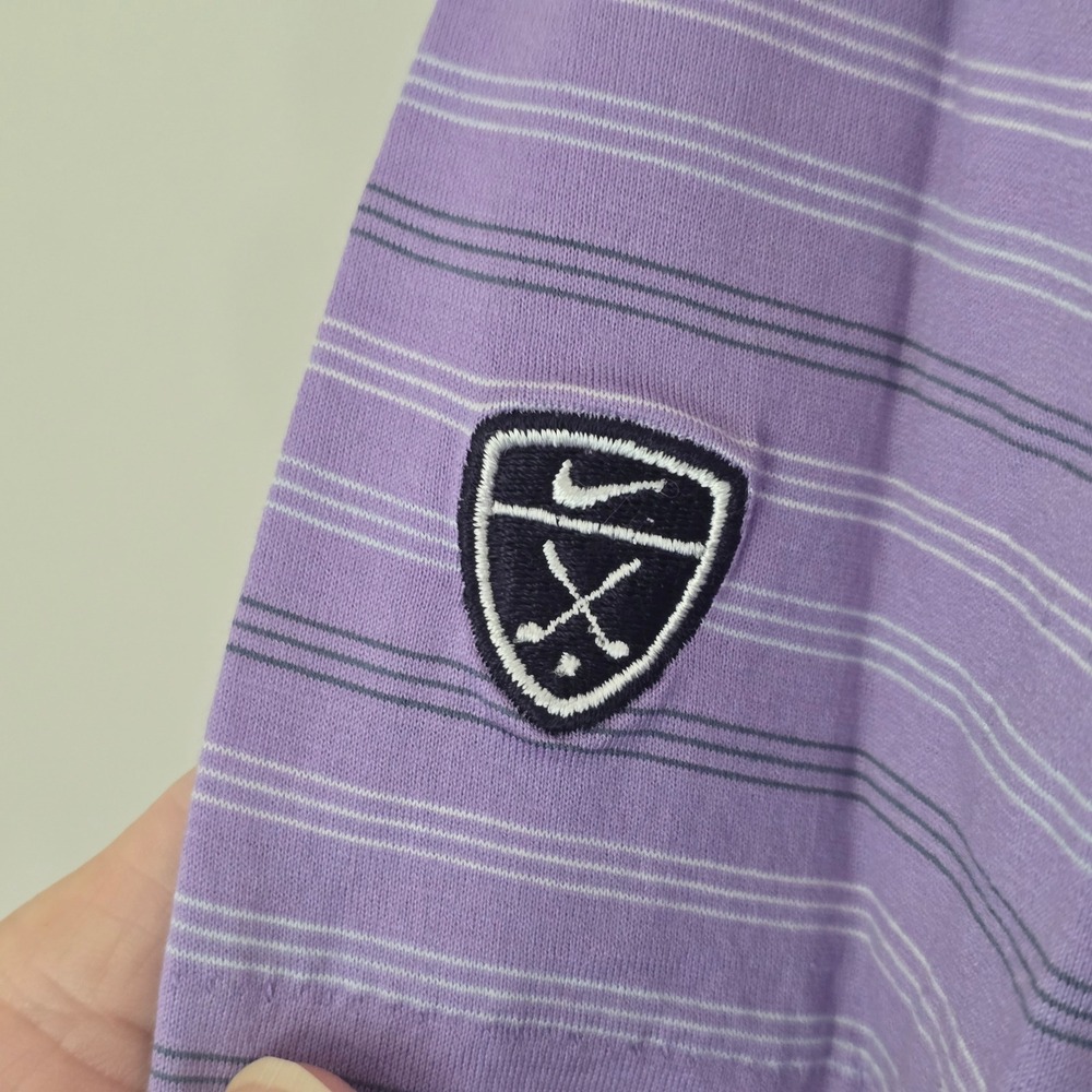 Nike Tiger Woods Collection Purple Striped Mercerized Cotton Golf Polo Mens XL - Picture 7 of 7